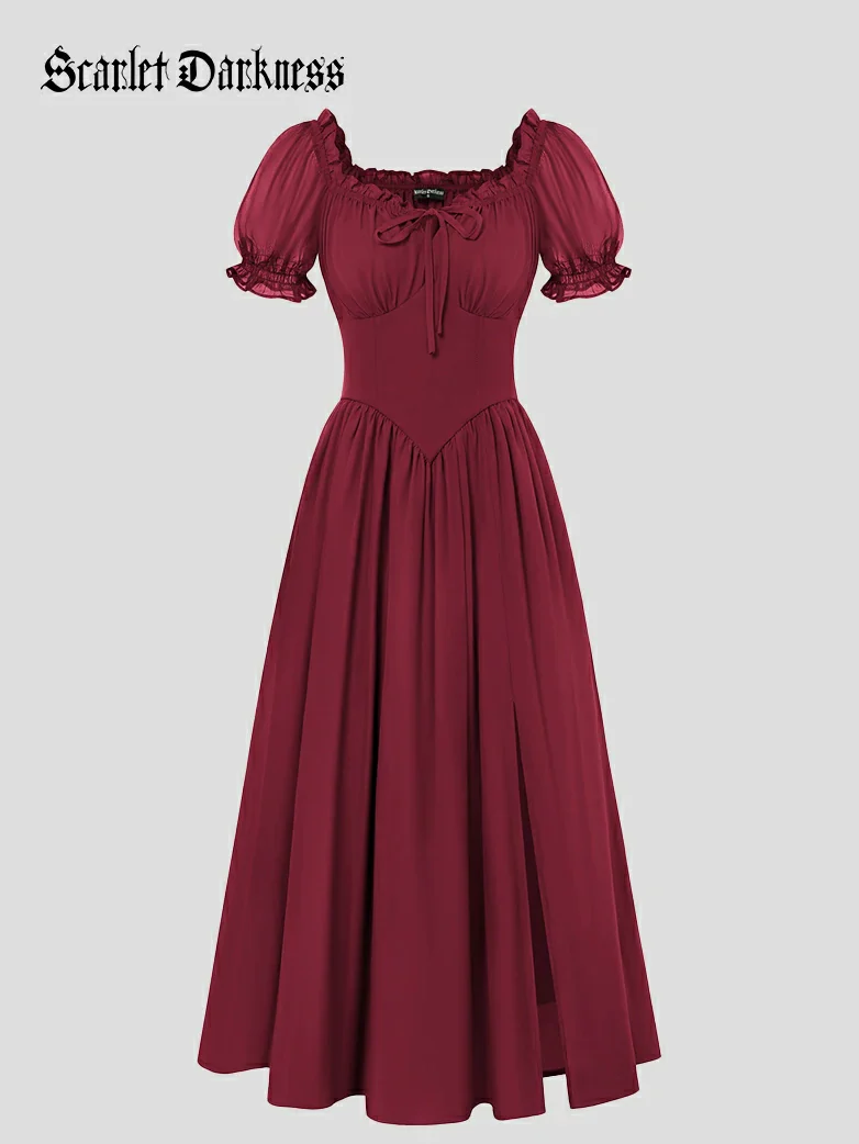 Renaissance Off Shoulder Milkmaid Pockets Dress - Image 8