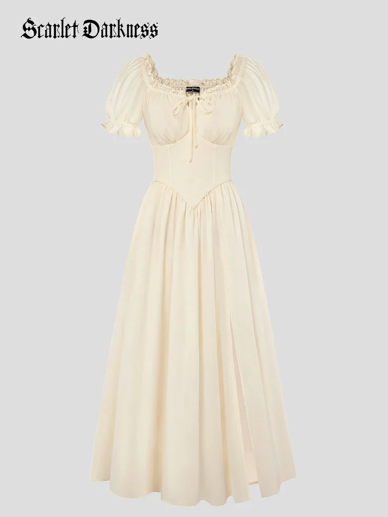 Renaissance Off Shoulder Milkmaid Pockets Dress - Image 27