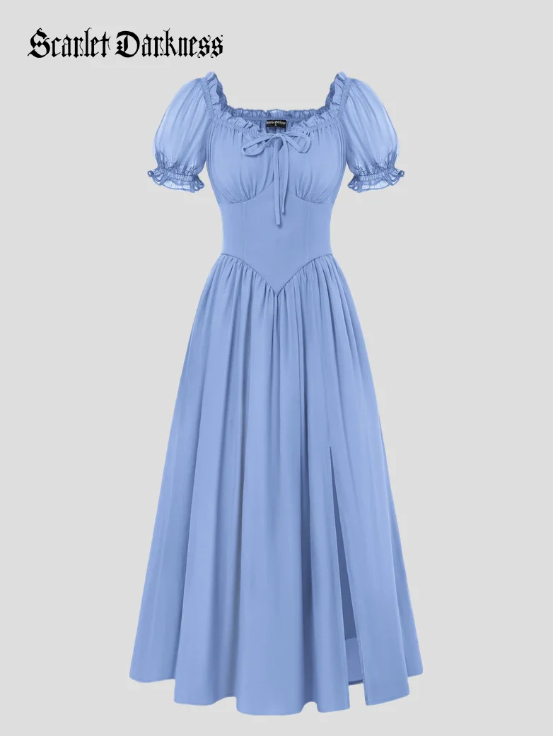 Renaissance Off Shoulder Milkmaid Pockets Dress - Image 42