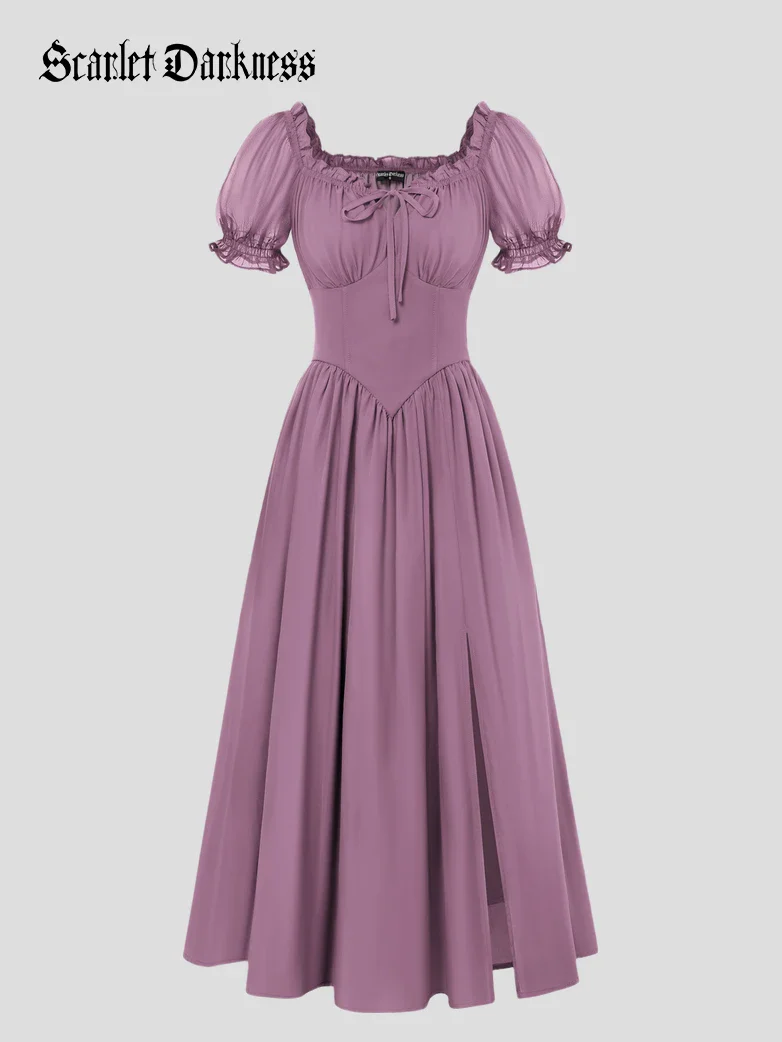 Renaissance Off Shoulder Milkmaid Pockets Dress - Image 48