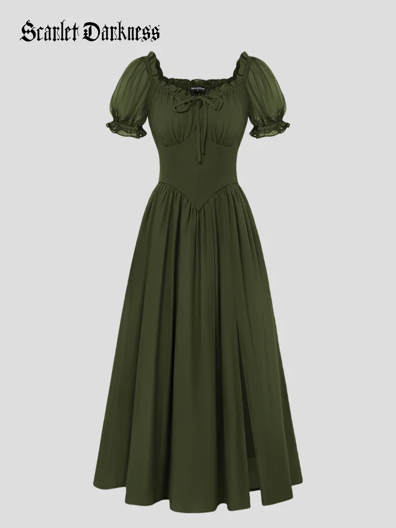 Renaissance Off Shoulder Milkmaid Pockets Dress - Image 2