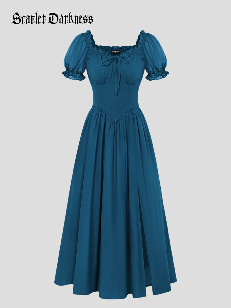 Renaissance Off Shoulder Milkmaid Pockets Dress - Image 55