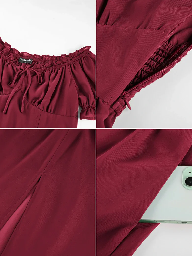 Renaissance Off Shoulder Milkmaid Pockets Dress - Image 12