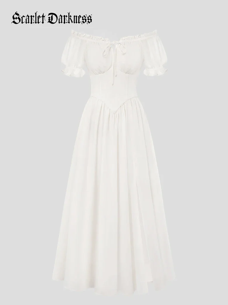 Renaissance Off Shoulder Milkmaid Pockets Dress - Image 61
