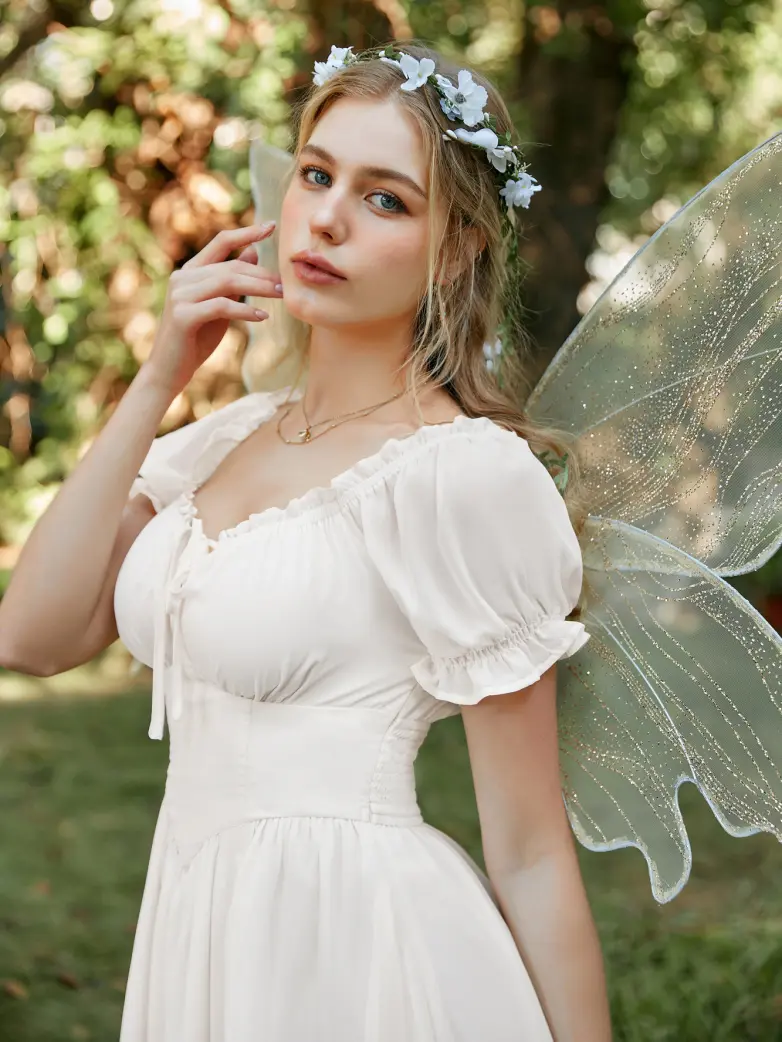 Renaissance Off Shoulder Milkmaid Pockets Dress - Image 64