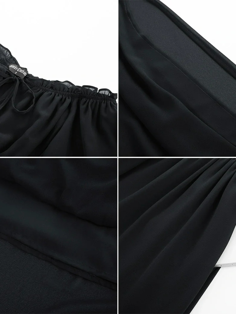Renaissance Chiffon Sleeve Elastic Waist Pocket Dress - Image 20
