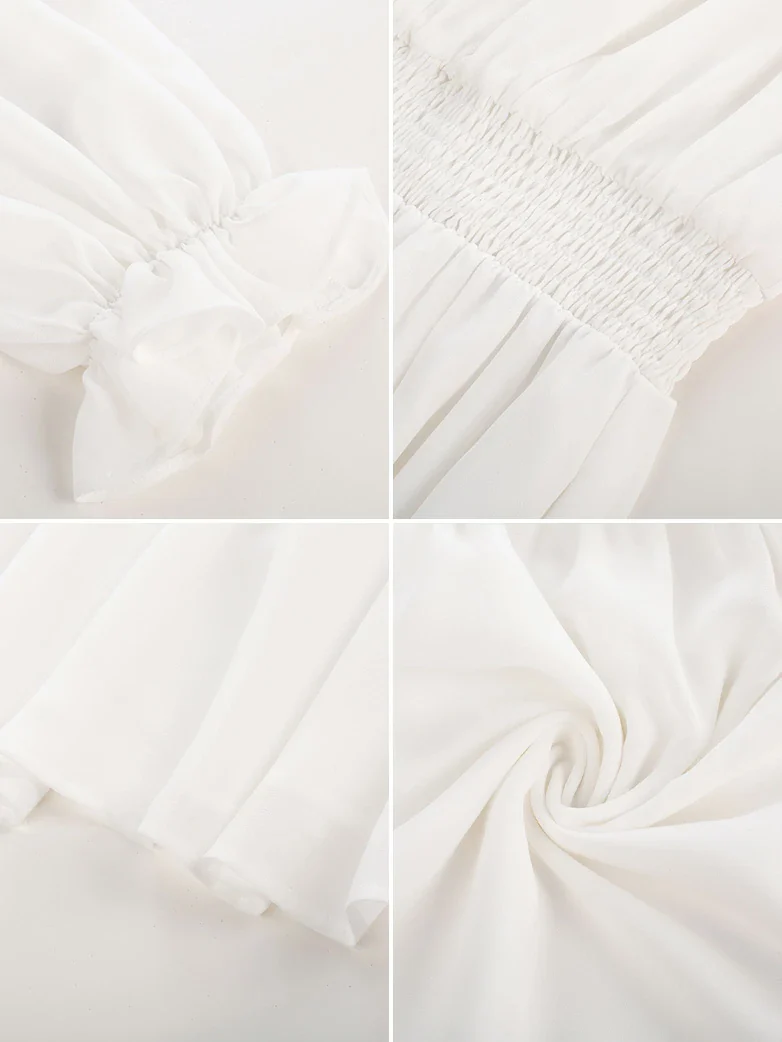 Renaissance Chiffon Sleeve Elastic Waist Pocket Dress - Image 28