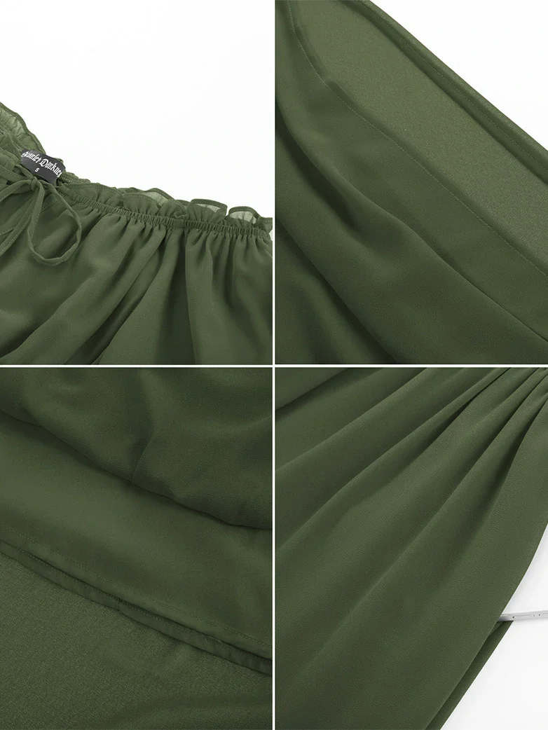 Renaissance Chiffon Sleeve Elastic Waist Pocket Dress - Image 6