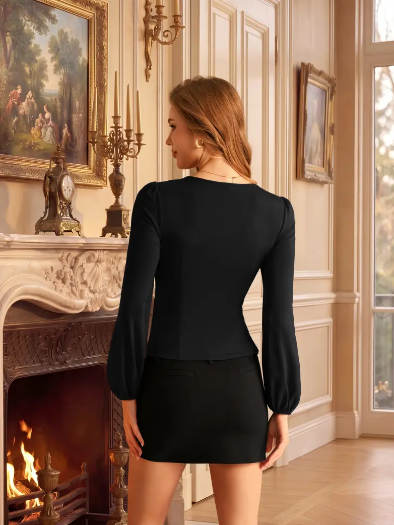 Renaissance Square Neck Ruched Bust Top - Image 4