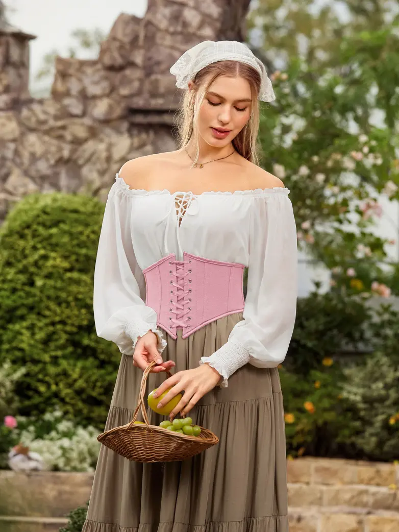 Renaissance Corset Belt with 14 Boned Waist Cincher - Image 46
