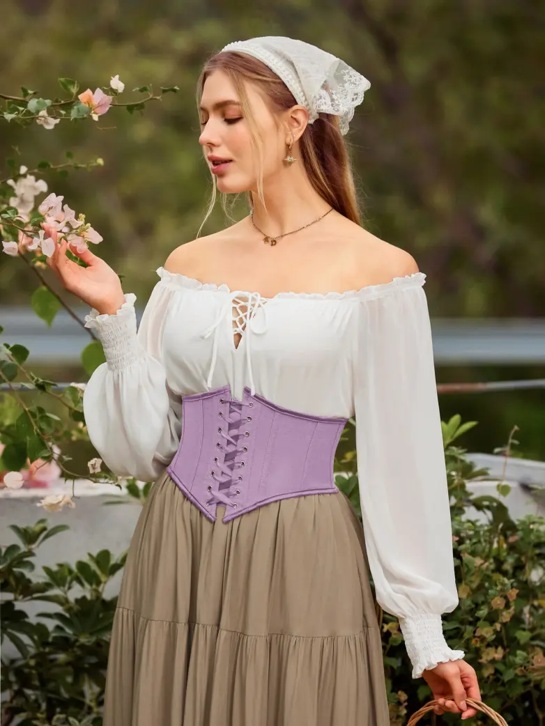 Renaissance Corset Belt with 14 Boned Waist Cincher - Image 53