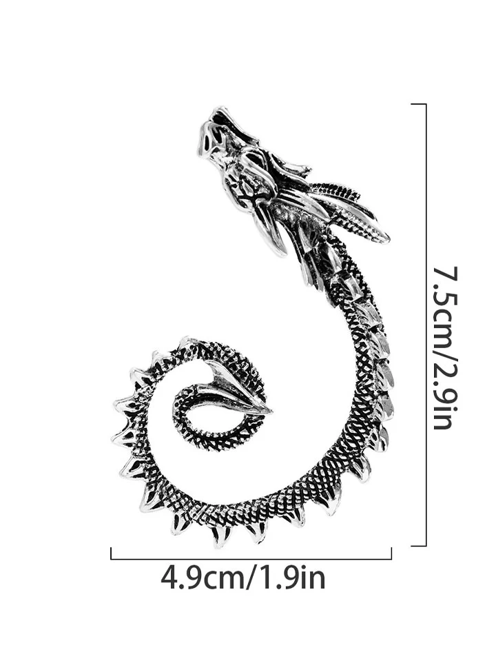 Medieval Dragon Ear Cuff 1pcs - Image 3
