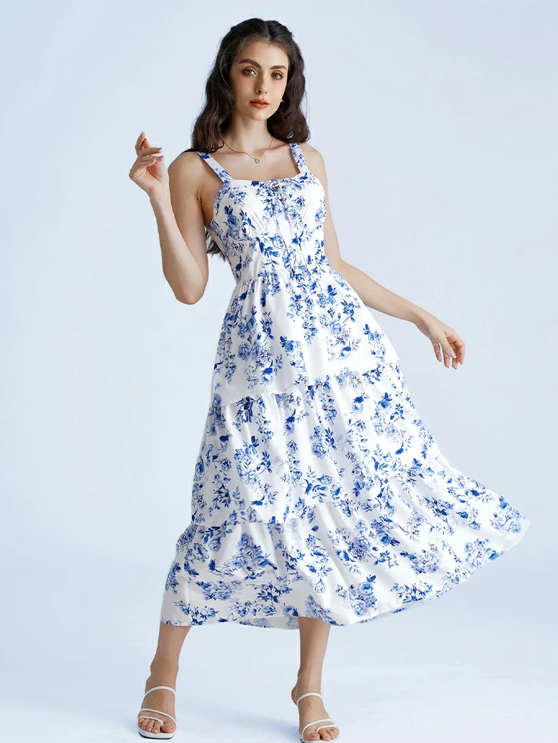 Summer Night Floral Wedding Guest Dress - Image 22
