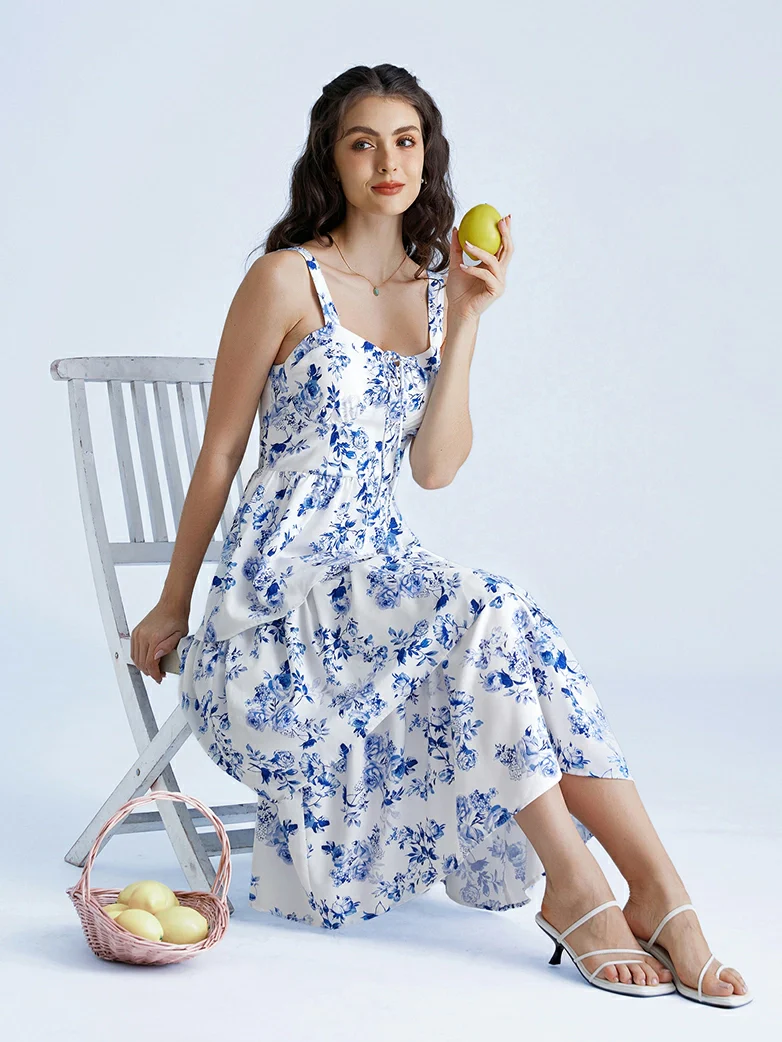 Summer Night Floral Wedding Guest Dress - Image 23