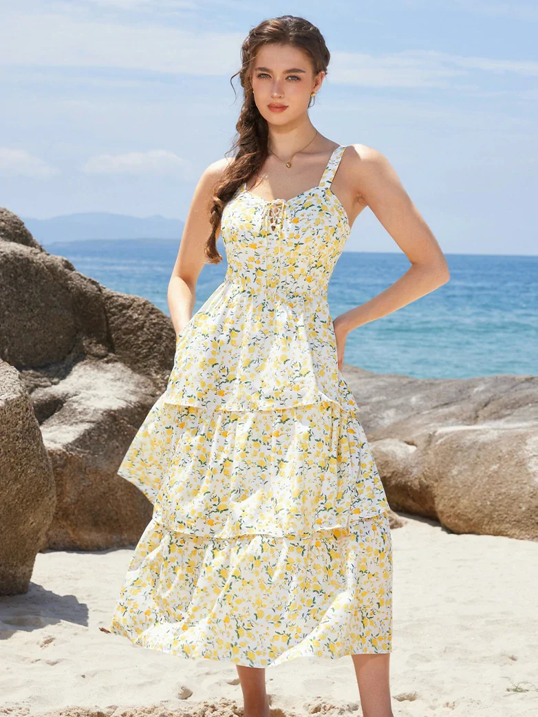 Summer Night Floral Wedding Guest Dress - Image 35