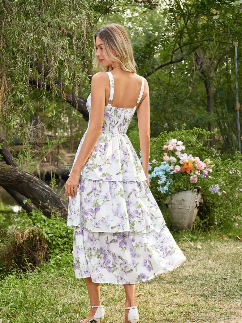 Summer Night Floral Wedding Guest Dress - Image 51