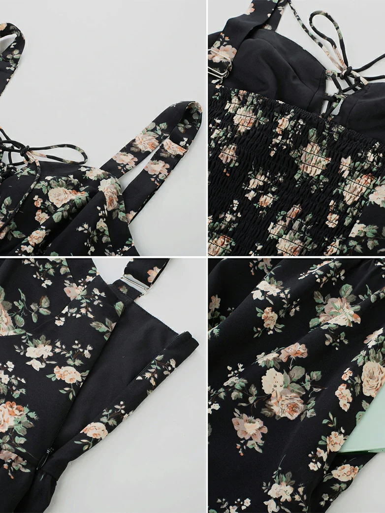 Summer Night Floral Wedding Guest Dress - Image 7