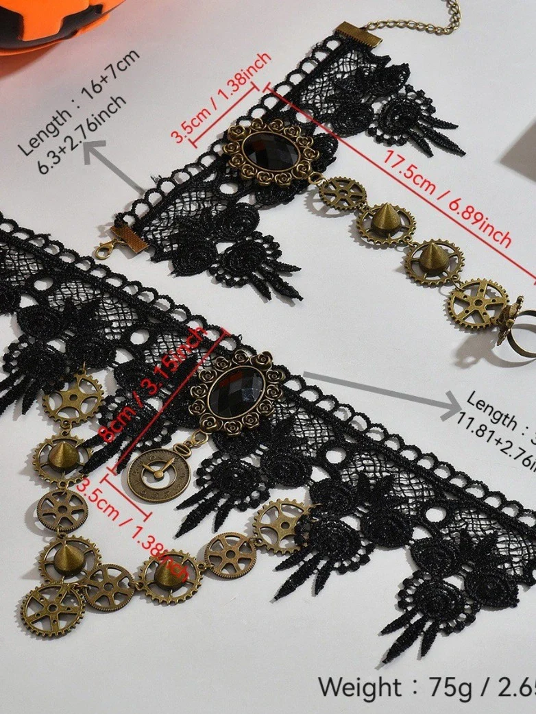 Gothic Vampire Gemstone Necklace - Image 4