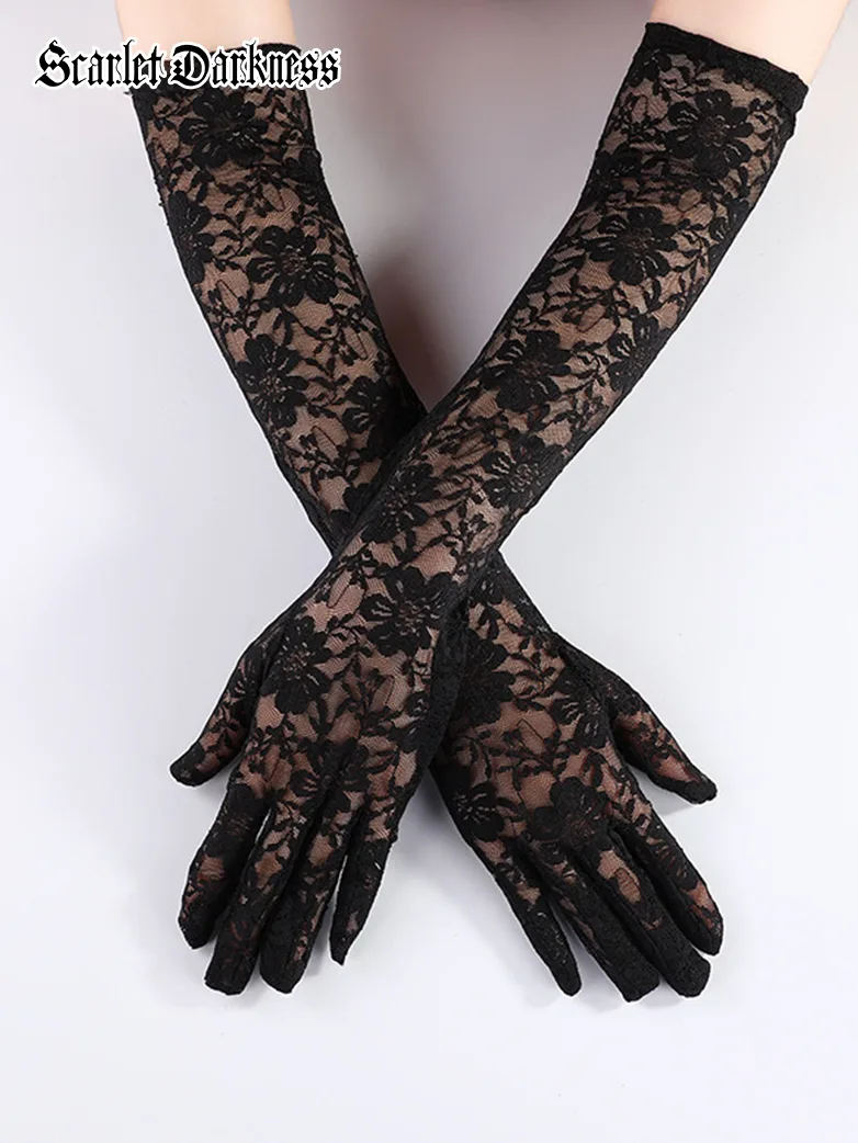 Miss Danger Rose Lace Gloves