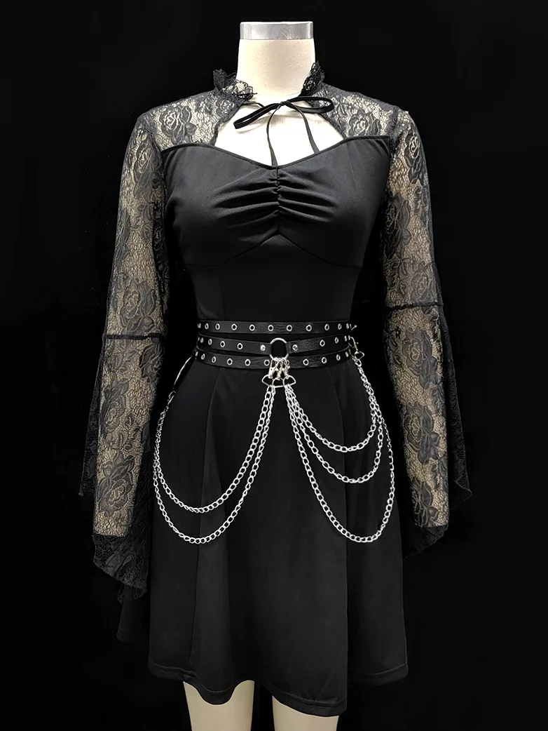 Gothic Fashion Leather Belt Chain - Image 3