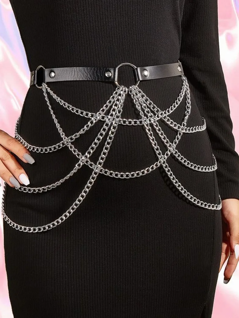 Punk Vibe Layered Waist Chain