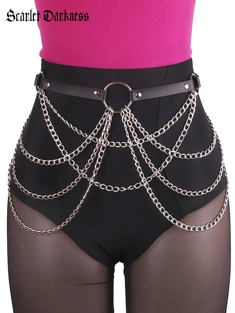 Punk Vibe Layered Waist Chain - Image 2