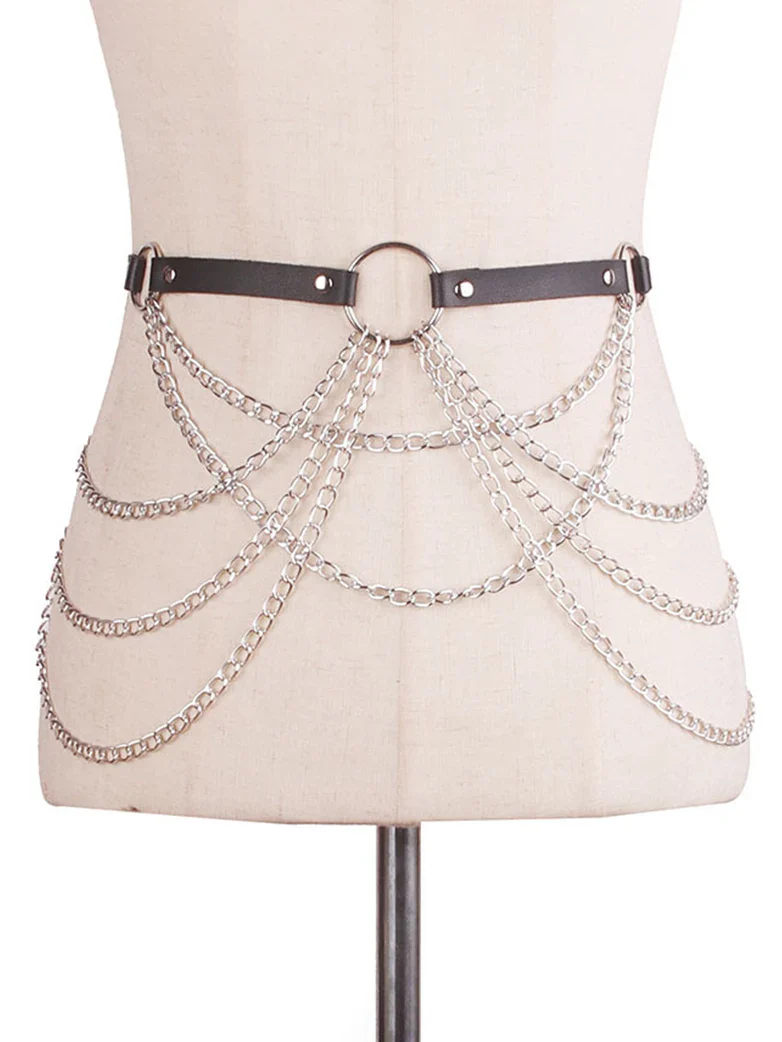 Punk Vibe Layered Waist Chain - Image 3