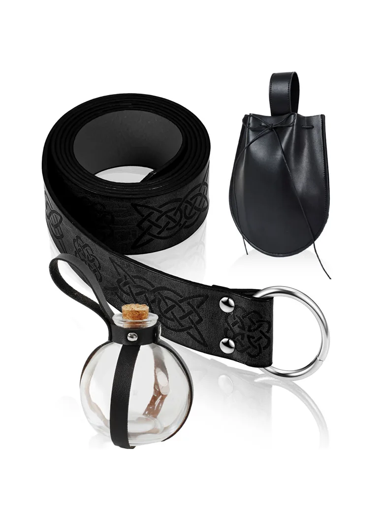 Renaissance Leather Waist Belts with Bag - Image 3