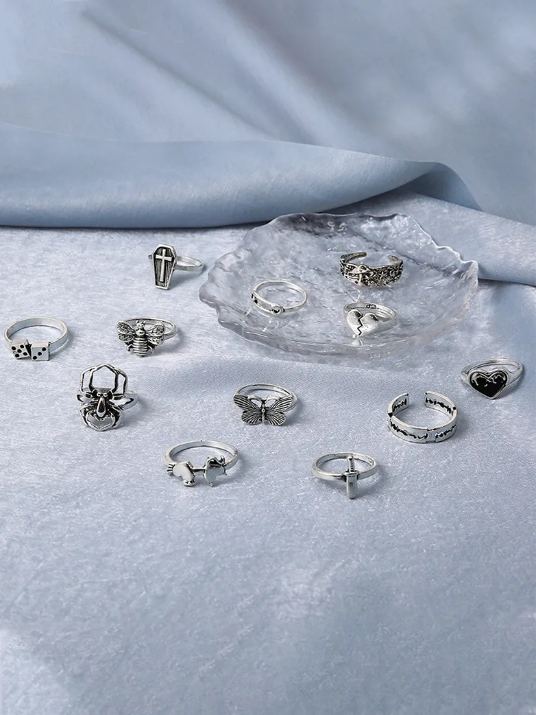 Gothic Fashion 12 Ring Set - Image 2