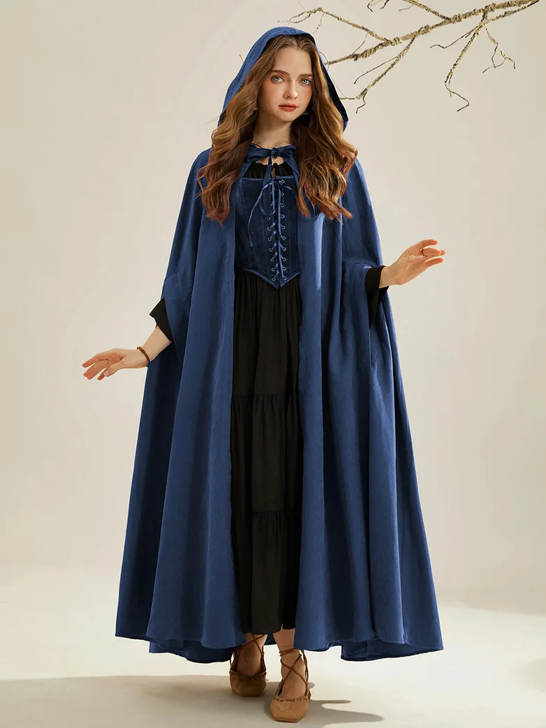 Medieval Renaissance Hooded Cloak for Witch,Warrior - Image 13