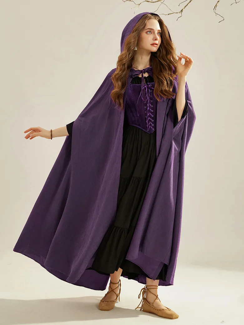Medieval Renaissance Hooded Cloak for Witch,Warrior - Image 20