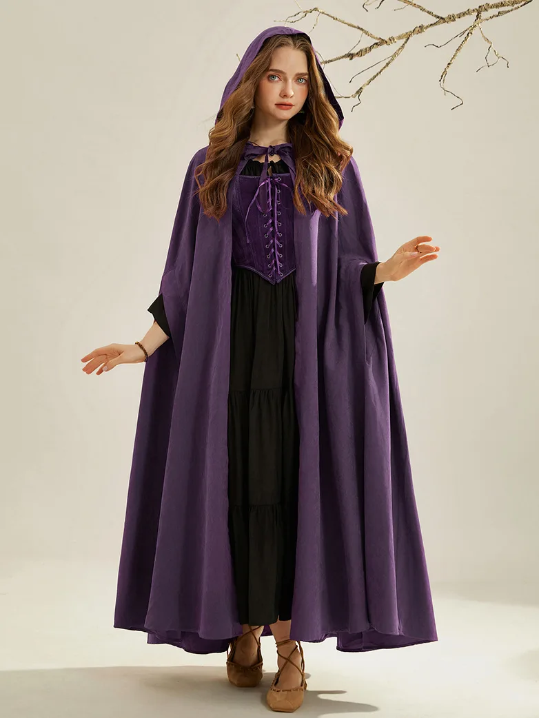 Medieval Renaissance Hooded Cloak for Witch,Warrior - Image 21