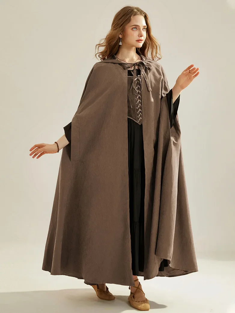 Medieval Renaissance Hooded Cloak for Witch,Warrior - Image 34