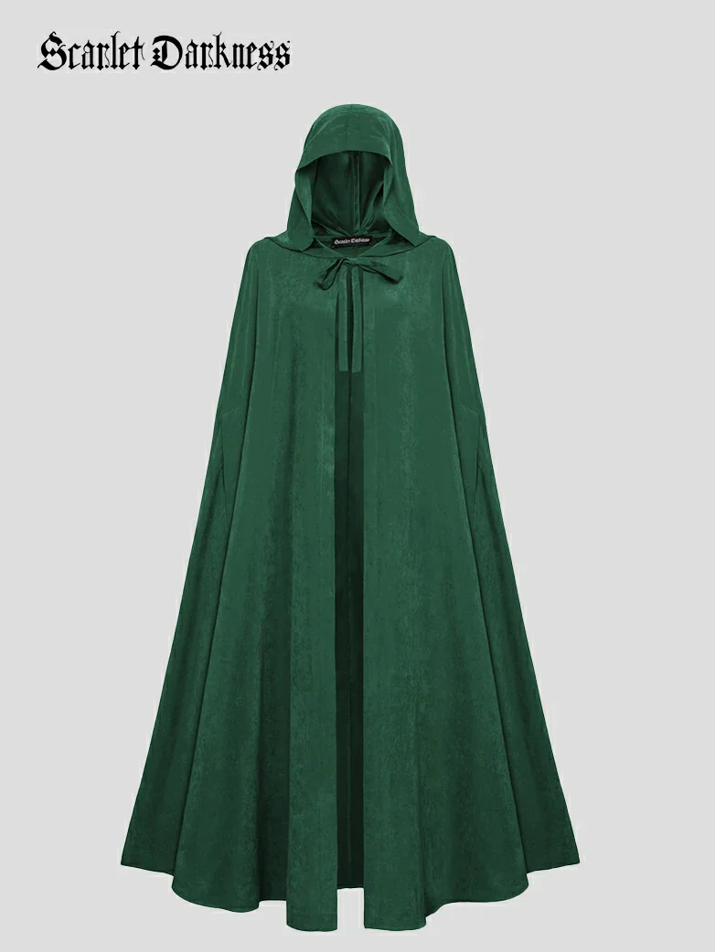Medieval Renaissance Hooded Cloak for Witch,Warrior - Image 38
