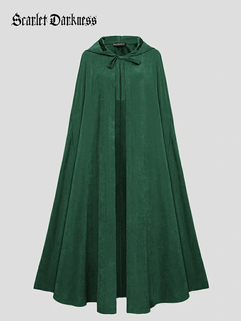 Medieval Renaissance Hooded Cloak for Witch,Warrior - Image 39