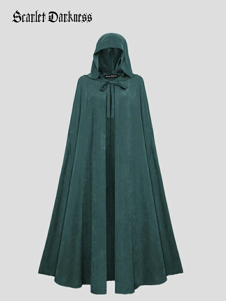 Medieval Renaissance Hooded Cloak for Witch,Warrior - Image 43