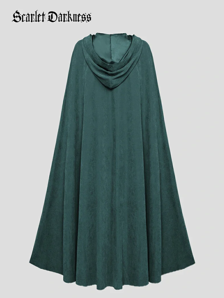 Medieval Renaissance Hooded Cloak for Witch,Warrior - Image 46