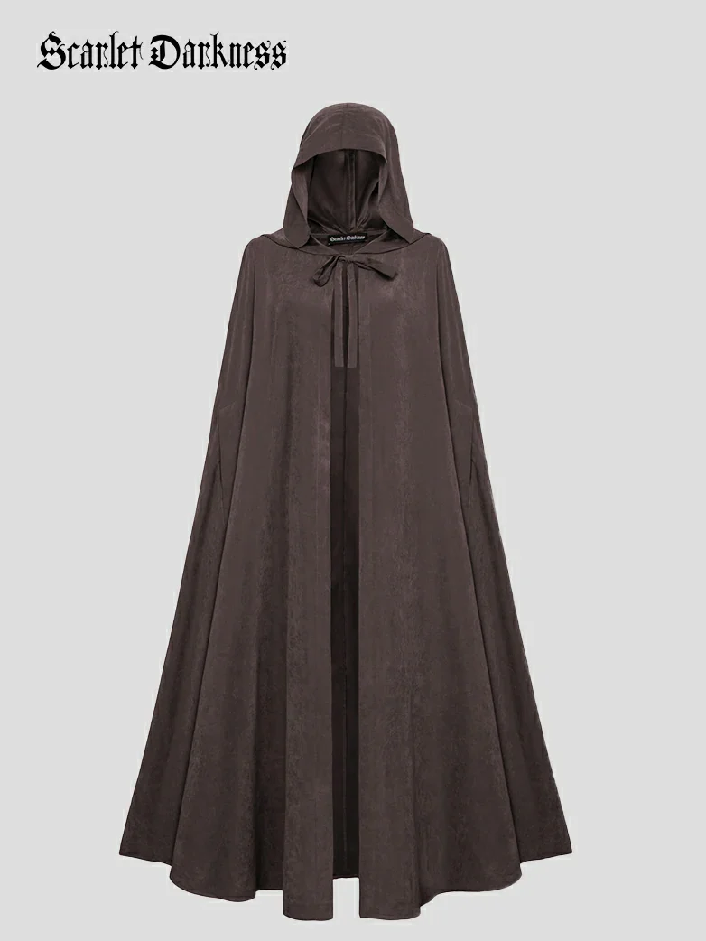Medieval Renaissance Hooded Cloak for Witch,Warrior - Image 47