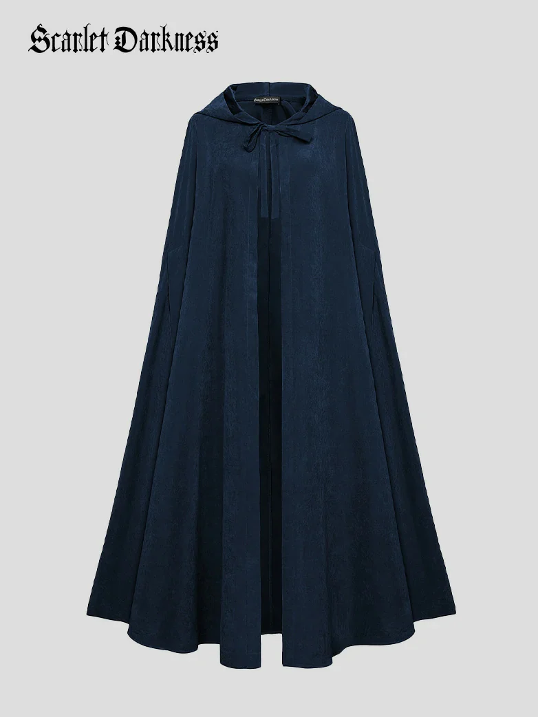 Medieval Renaissance Hooded Cloak for Witch,Warrior - Image 56