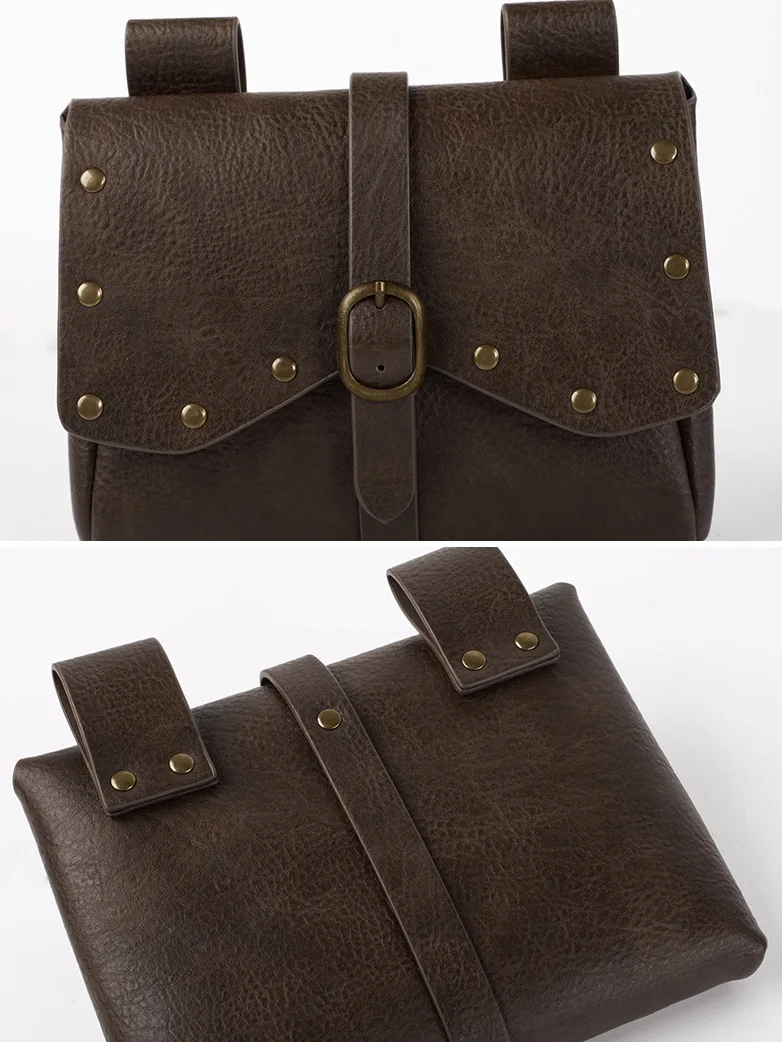 Renaissance Leather Waist Belt with Bag - Image 7