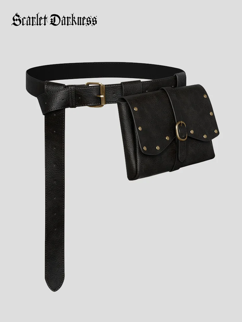 Renaissance Leather Waist Belt with Bag - Image 9