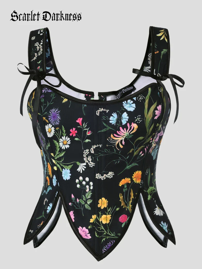 Women Renaissance 15 Bones Petal Hem Corset Top