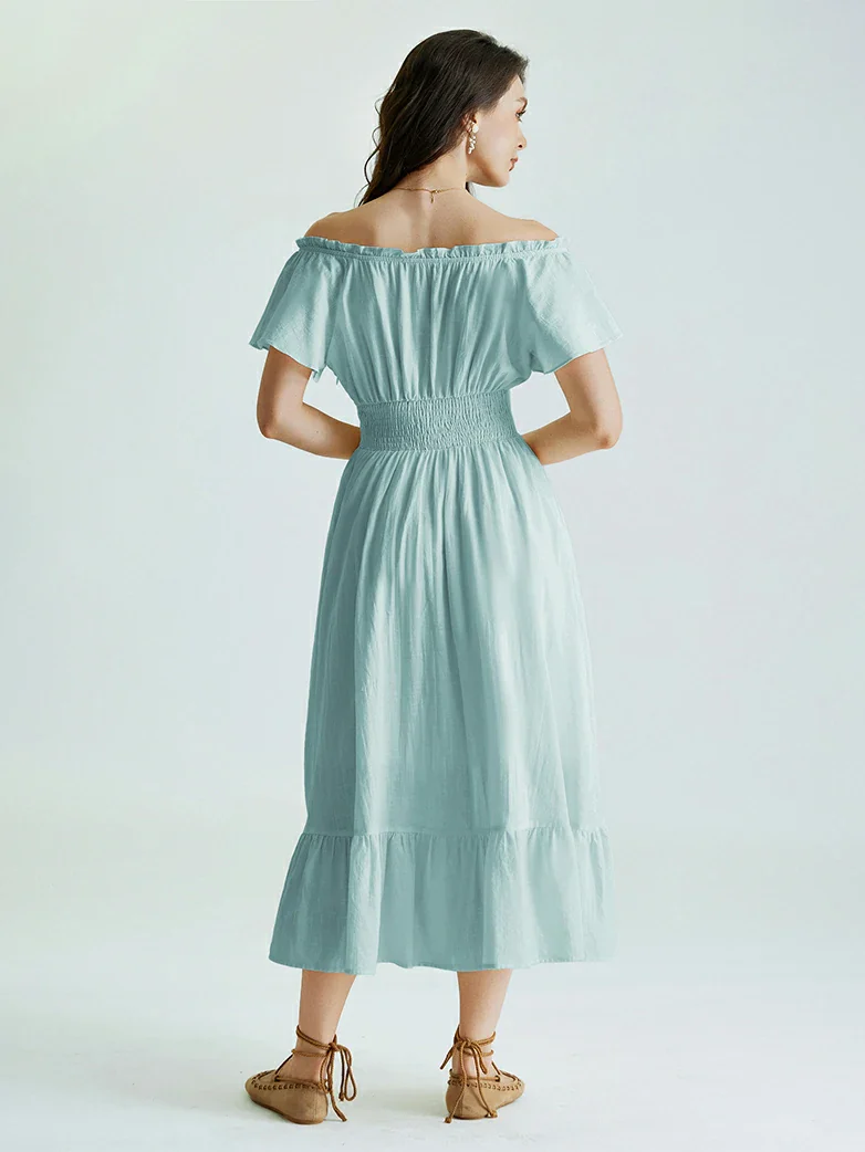 Renaissance Ruffle Sleeves Cotton Pocket Dresses - Image 15