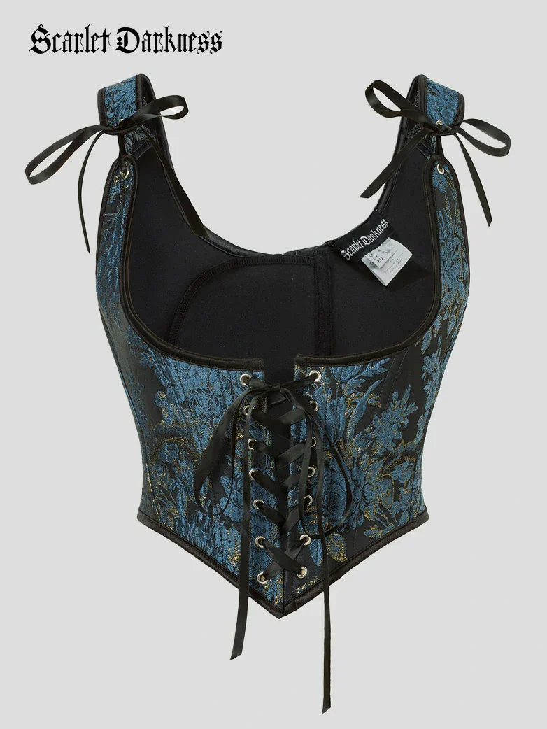 Renaissance Jacquard Under bust Corset for Fairy Cosplay - Image 41