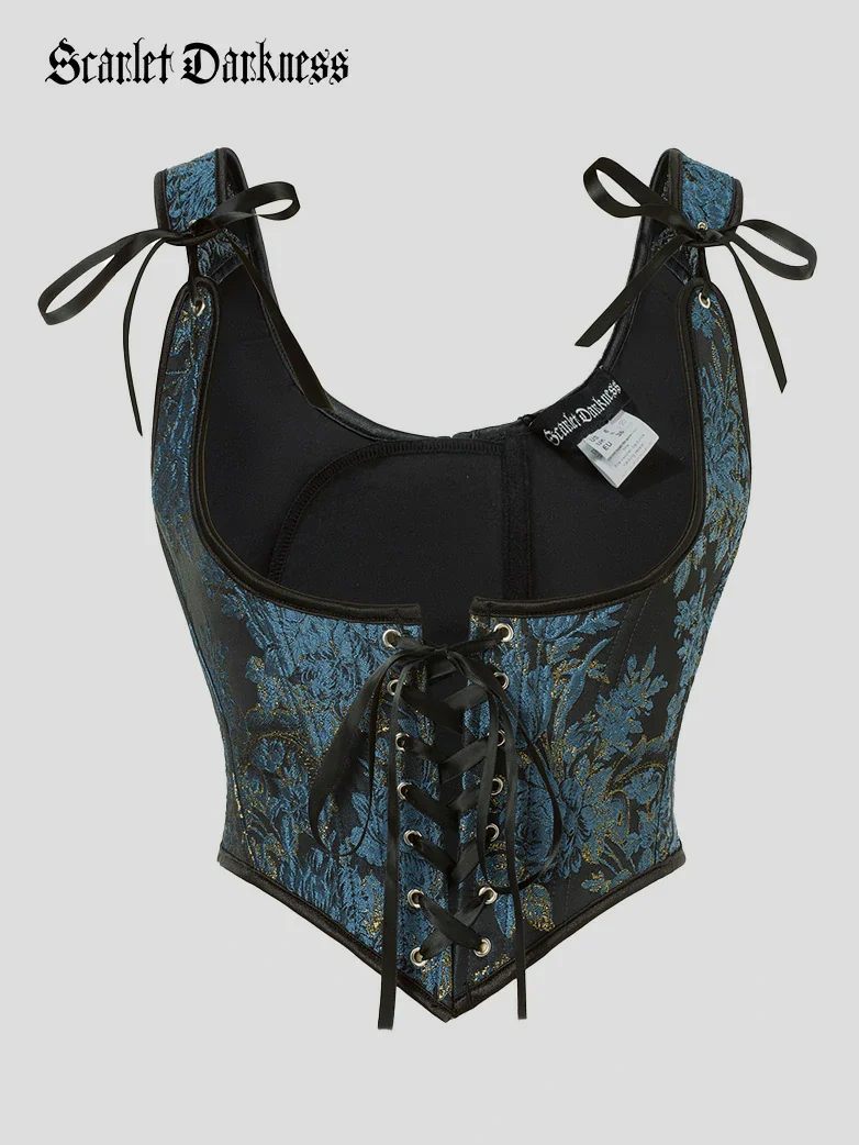 Renaissance Jacquard Under bust Corset for Fairy Cosplay - Image 40