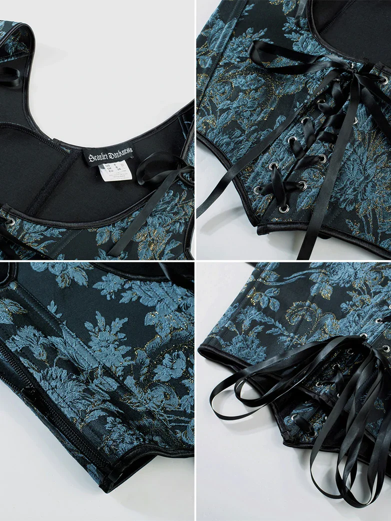 Renaissance Jacquard Under bust Corset for Fairy Cosplay - Image 42