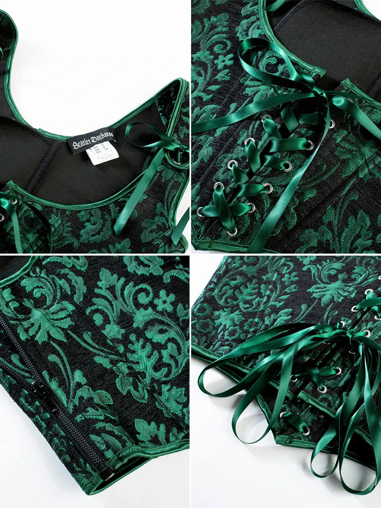 Renaissance Jacquard Under bust Corset for Fairy Cosplay - Image 45