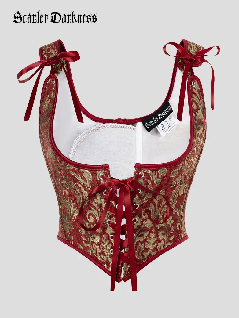 Renaissance Jacquard Under bust Corset for Fairy Cosplay - Image 31