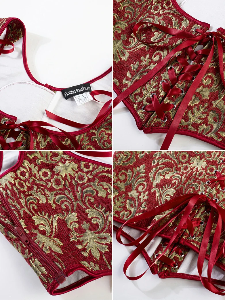 Renaissance Jacquard Under bust Corset for Fairy Cosplay - Image 33