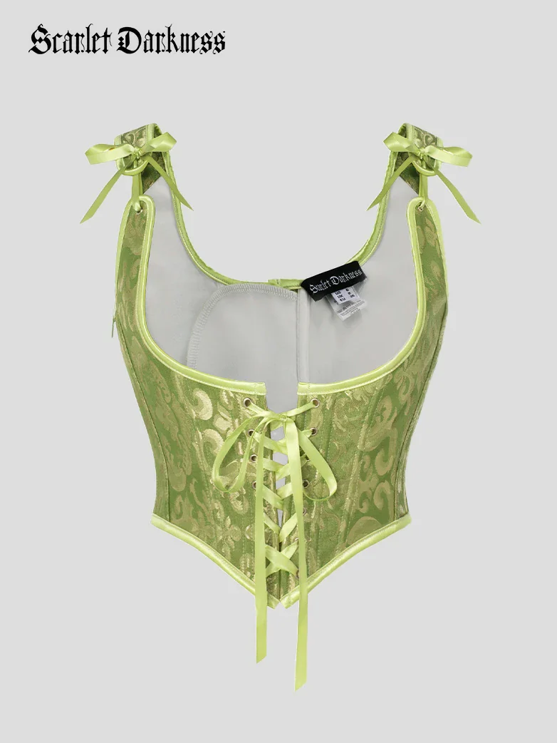 Renaissance Jacquard Under bust Corset for Fairy Cosplay - Image 10
